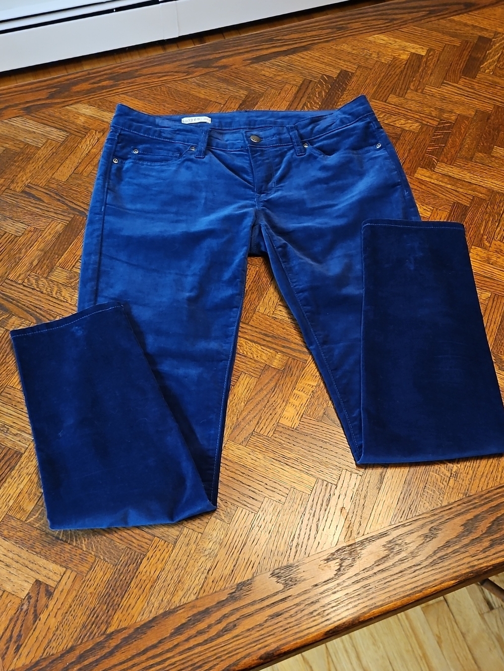 GAP Women's Velvet Skinny Leg Pants - Deep Blue